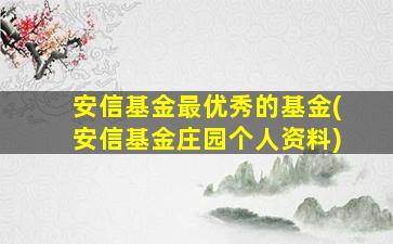 安信基金最优秀的基金(安信基金庄园个人资料)-图1