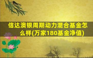 信达澳银周期动力混合基金怎么样(万家180基金净值)-图1