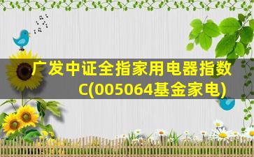 广发中证全指家用电器指数C(005064基金家电)-图1