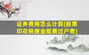 证券费用怎么计算(股票印花税佣金规费过户费)-图1