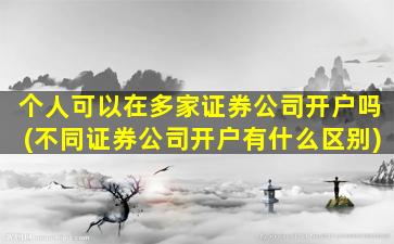 个人可以在多家证券公司开户吗(不同证券公司开户有什么区别)-图1