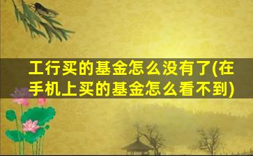 工行买的基金怎么没有了(在手机上买的基金怎么看不到)-图1