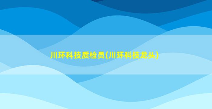 川环科技质检员(川环科技龙头)-图1