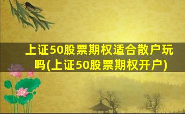 上证50股票期权适合散户玩吗(上证50股票期权开户)-图1