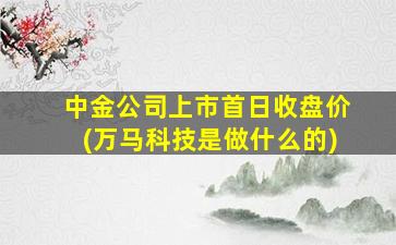 中金公司上市首日收盘价(万马科技是做什么的)-图1