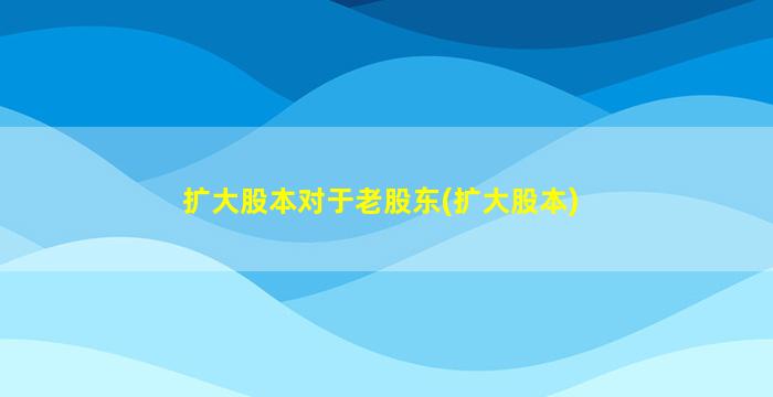 扩大股本对于老股东(扩大股本)-图1