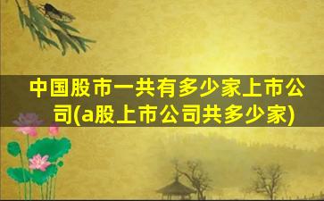 中国股市一共有多少家上市公司(a股上市公司共多少家)-图1