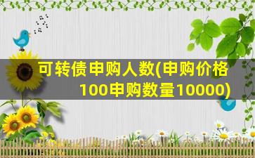 可转债申购人数(申购价格100申购数量10000)-图1