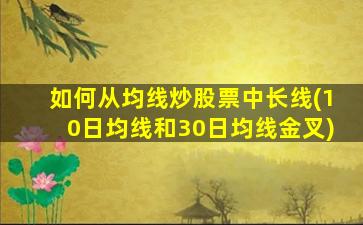 如何从均线炒股票中长线(10日均线和30日均线金叉)-图1