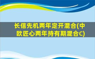 长信先机两年定开混合(中欧匠心两年持有期混合C)-图1