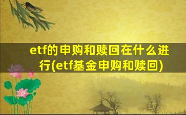 etf的申购和赎回在什么进行(etf基金申购和赎回)-图1