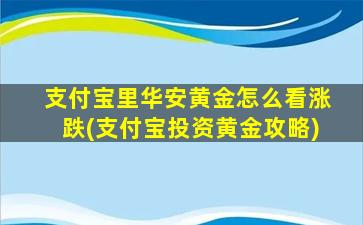 支付宝里华安黄金怎么看涨跌(支付宝投资黄金攻略)-图1