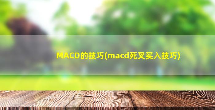 MACD的技巧(macd死叉买入技巧)-图1