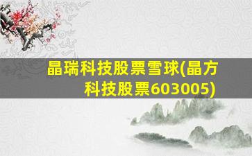 晶瑞科技股票雪球(晶方科技股票603005)-图1