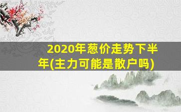 2020年葱价走势下半年(主力可能是散户吗)-图1