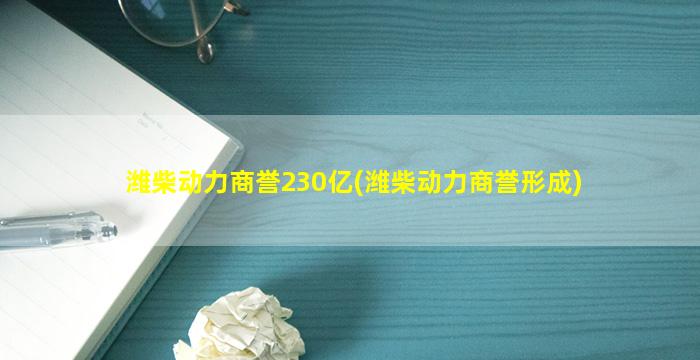 潍柴动力商誉230亿(潍柴动力商誉形成)-图1