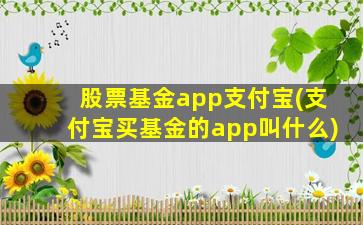 股票基金app支付宝(支付宝买基金的app叫什么)-图1