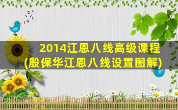 2014江恩八线高级课程(殷保华江恩八线设置图解)-图1