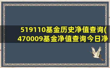 519110基金历史净值查询(470009基金净值查询今日净值)-图1