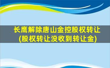 长鹰解除唐山金控股权转让(股权转让没收到转让金)-图1