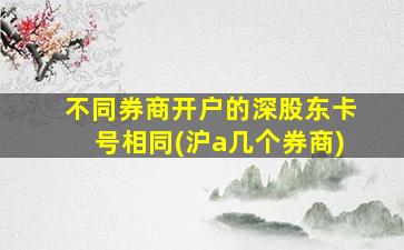 不同券商开户的深股东卡号相同(沪a几个券商)-图1