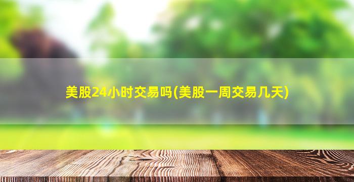 美股24小时交易吗(美股一周交易几天)-图1