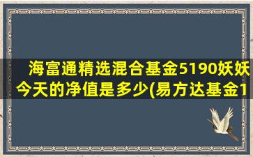 海富通精选混合基金5190妖妖今天的净值是多少(易方达基金110011今天净值)-图1