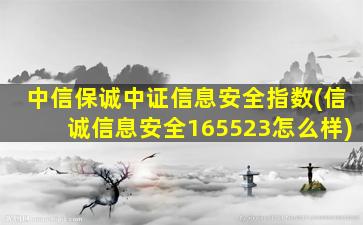 中信保诚中证信息安全指数(信诚信息安全165523怎么样)-图1