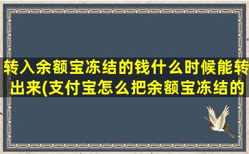 转入余额宝冻结的钱什么时候能转出来(支付宝怎么把余额宝冻结的钱转出来)-图1