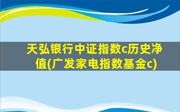 天弘银行中证指数c历史净值(广发家电指数基金c)-图1