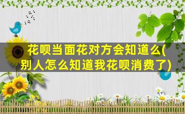 花呗当面花对方会知道么(别人怎么知道我花呗消费了)-图1