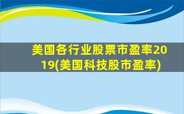 美国各行业股票市盈率2019(美国科技股市盈率)-图1