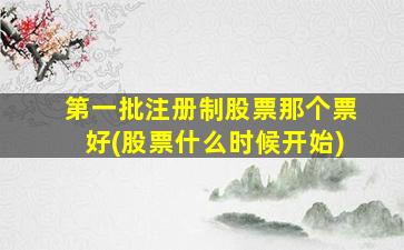 第一批注册制股票那个票好(股票什么时候开始)-图1