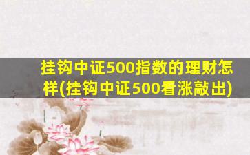 挂钩中证500指数的理财怎样(挂钩中证500看涨敲出)-图1