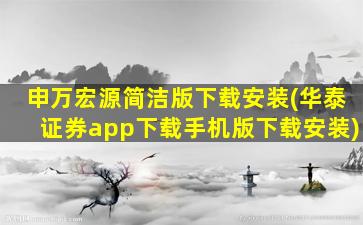 申万宏源简洁版下载安装(华泰证券app下载手机版下载安装)-图1