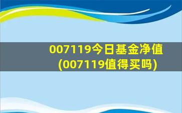 007119今日基金净值(007119值得买吗)-图1