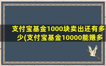 支付宝基金1000块卖出还有多少(支付宝基金10000能赚多少)-图1