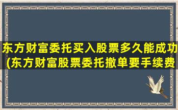 东方财富委托买入股票多久能成功(东方财富股票委托撤单要手续费吗)-图1