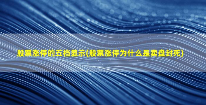 股票涨停的五档显示(股票涨停为什么是卖盘封死)-图1