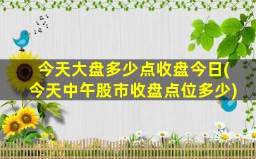 今天大盘多少点收盘今日(今天中午股市收盘点位多少)-图1