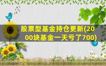 股票型基金持仓更新(2000块基金一天亏了700)-图1