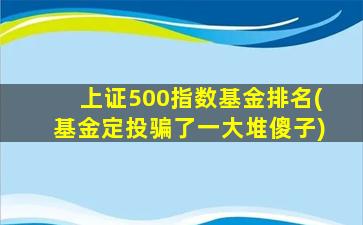 上证500指数基金排名(基金定投骗了一大堆傻子)-图1