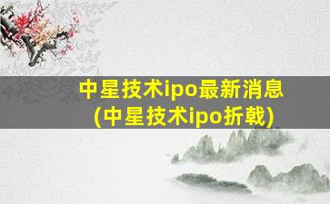 中星技术ipo最新消息(中星技术ipo折戟)-图1