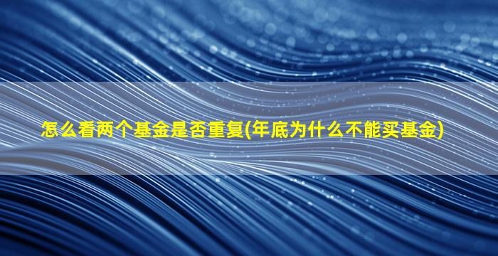 怎么看两个基金是否重复(年底为什么不能买基金)-图1