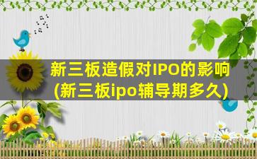 新三板造假对IPO的影响(新三板ipo辅导期多久)-图1