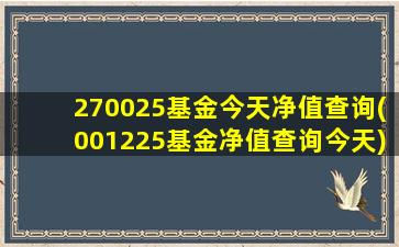 270025基金今天净值查询(001225基金净值查询今天)-图1