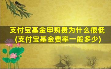 支付宝基金申购费为什么很低(支付宝基金费率一般多少)-图1