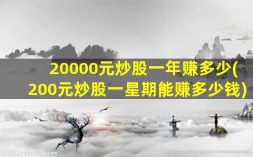 20000元炒股一年赚多少(200元炒股一星期能赚多少钱)-图1