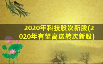 2020年科技股次新股(2020年有望高送转次新股)-图1