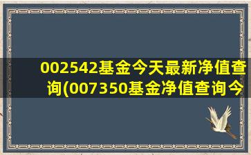 002542基金今天最新净值查询(007350基金净值查询今天最新净值)-图1